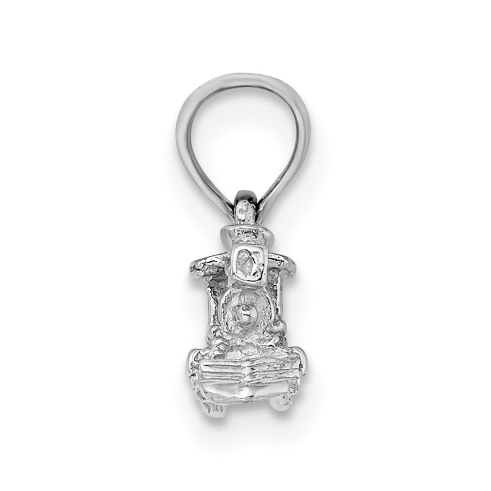 14k White Gold 12.1 mm 3-D Miniature Train Charm (1.2 grams)