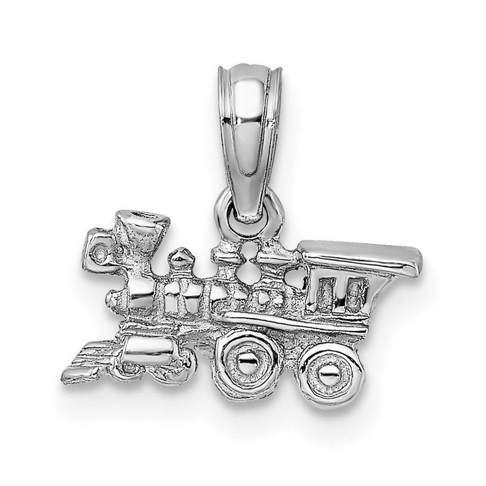 14k White Gold 12.1 mm 3-D Miniature Train Charm (1.2 grams)