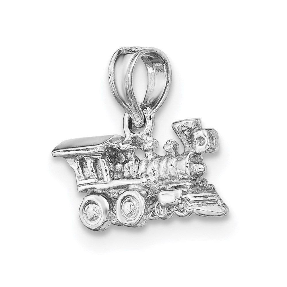 14k White Gold 12.1 mm 3-D Miniature Train Charm (1.2 grams)