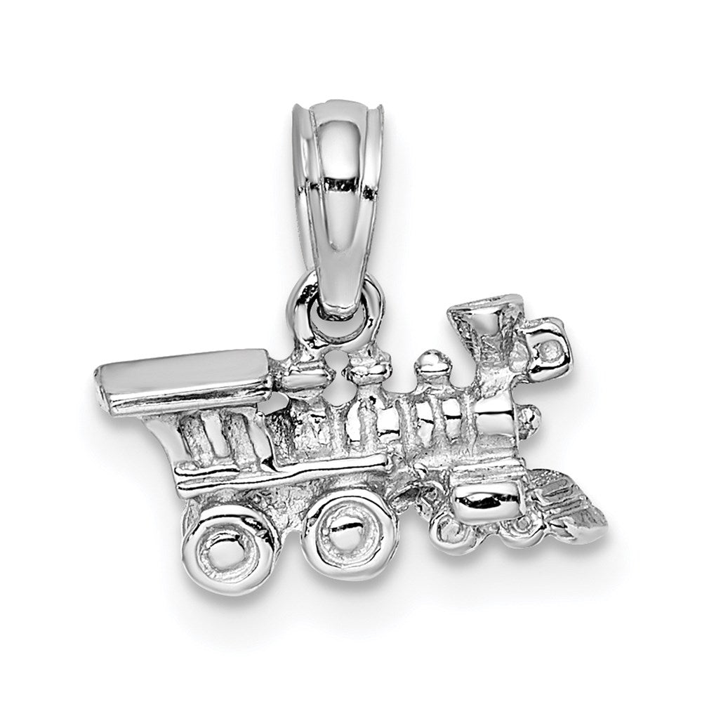 14k White Gold 12.1 mm 3-D Miniature Train Charm (1.2 grams)