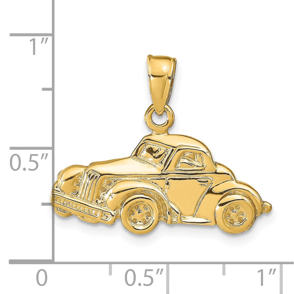 14k Yellow Gold 25 mm Classic Antique Car Pendant (2.24 grams)