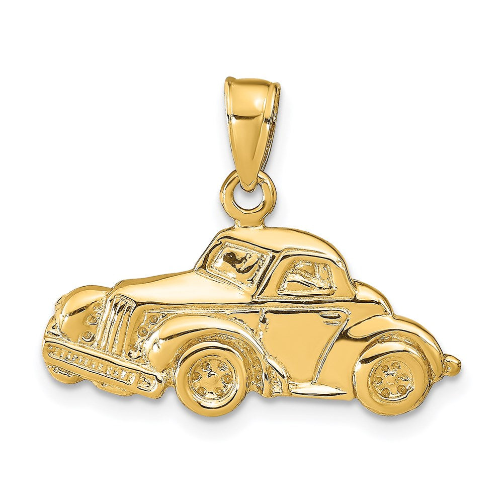 14k Yellow Gold 25 mm Classic Antique Car Pendant (2.24 grams)