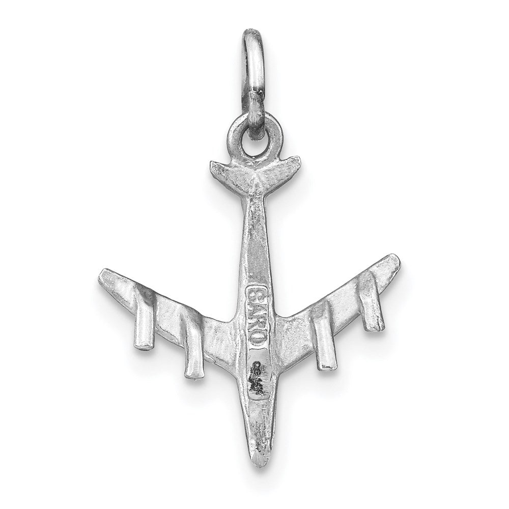 14k White Gold 16 mm 3-D Airplane Charm (1.04 grams)
