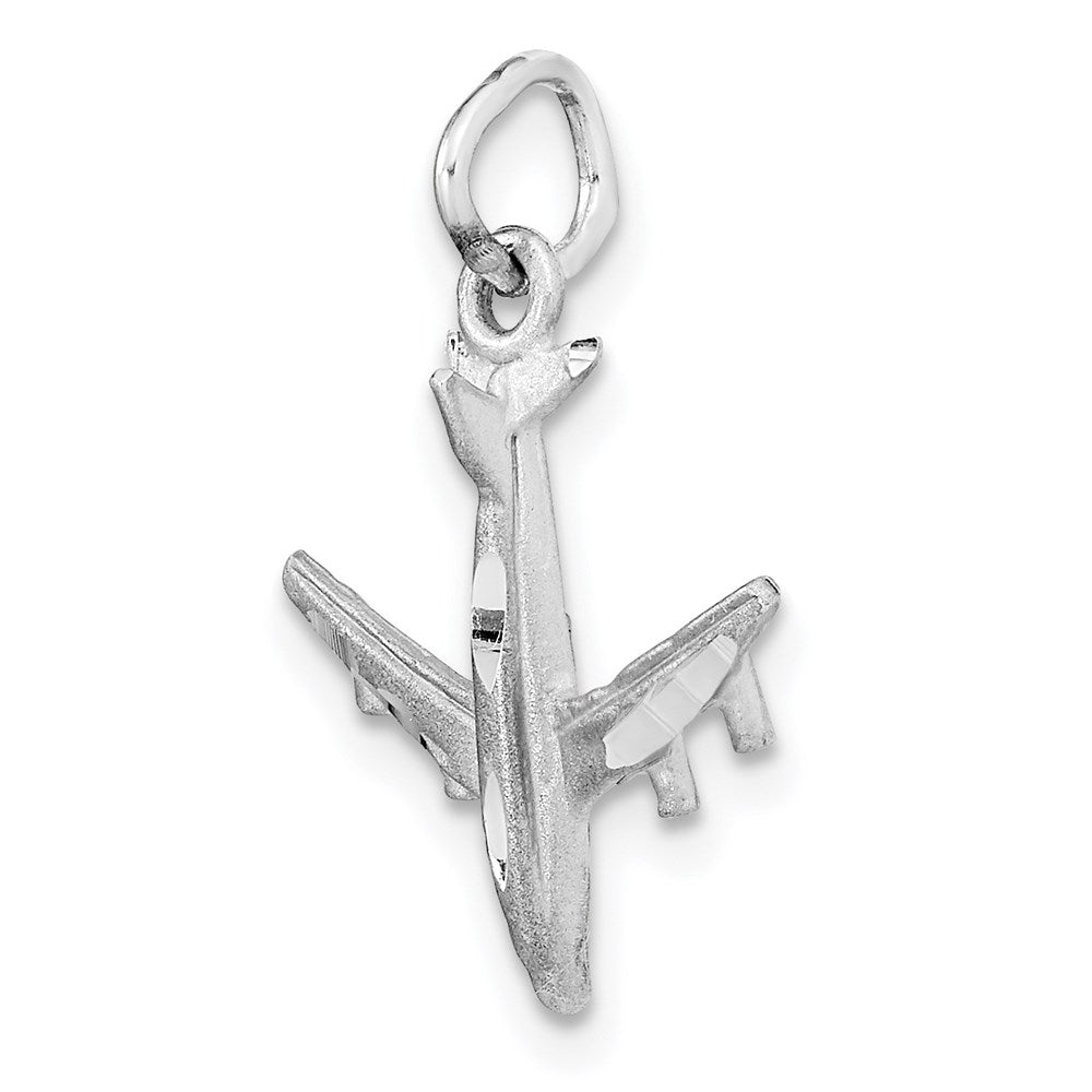 14k White Gold 16 mm 3-D Airplane Charm (1.04 grams)