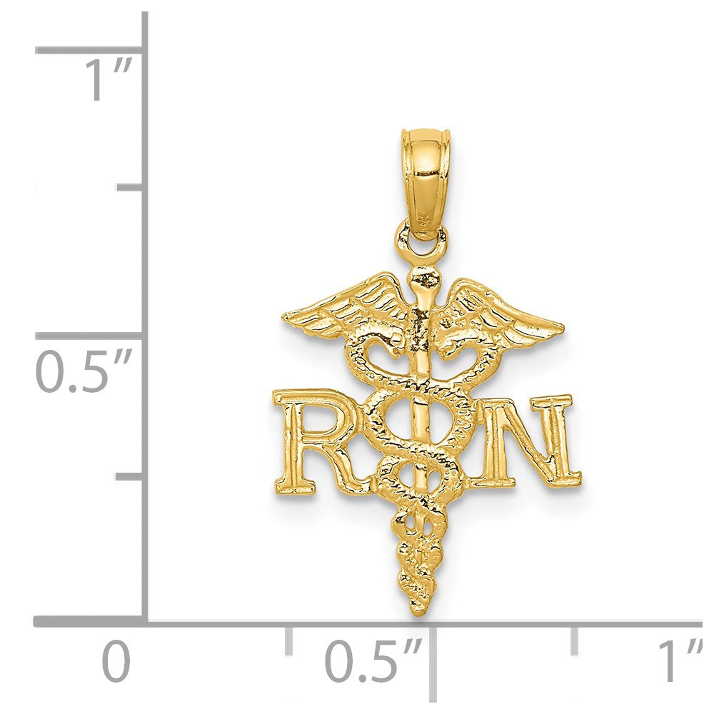 14k Yellow Gold 12 mm Polished R.N. Pendant (0.78 grams)