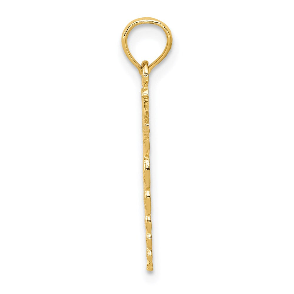 14k Yellow Gold 12.5 mm Caduceus Pendant (0.65 grams)