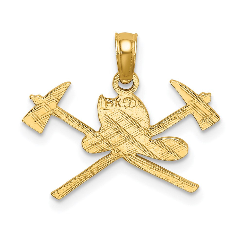 14k Yellow Gold 19.25 mm Fire Department Insignia Charm (0.74 grams)