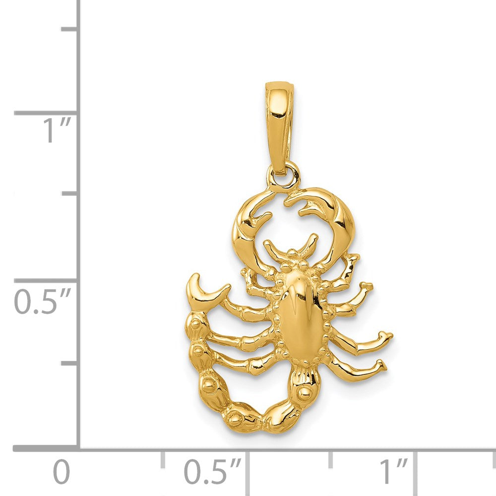 14k Yellow Gold 10 mm Scorpion Pendant (1.69 grams)