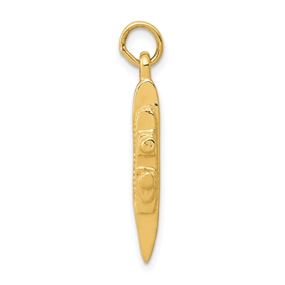 14k Yellow Gold 27.75 mm Solid Polished 3-D Cruise Ship Charm (2.61 grams)