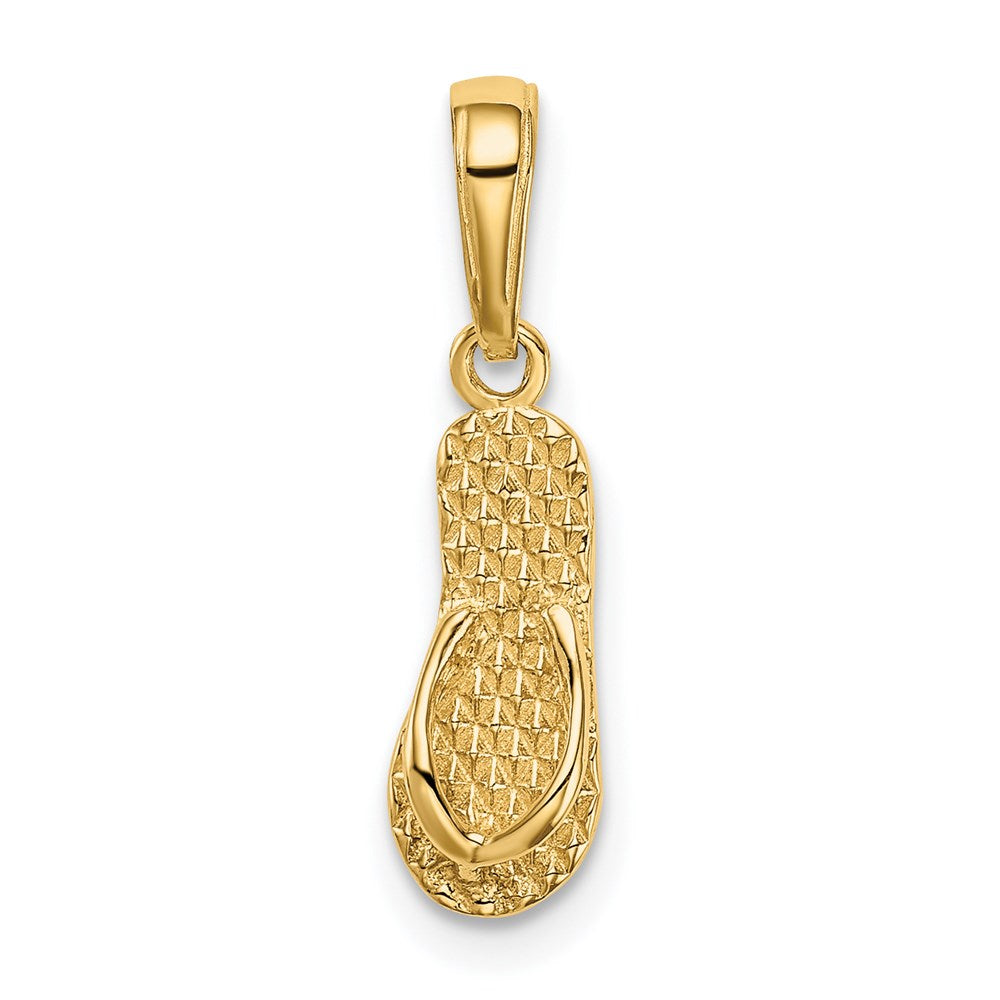 14k Yellow Gold 5 mm 3D HAWAII Flip-Flop Pendant (0.68 grams)