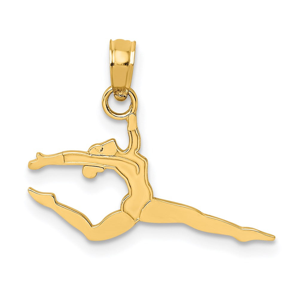 14k Yellow Gold 21.4 mm Solid Polished Gymnast Charm (0.59 grams)