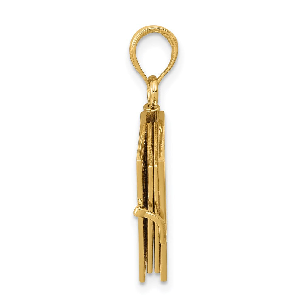 14k Yellow Gold 11 mm 3D Lords Prayer Bible Pendant (4.18 grams)