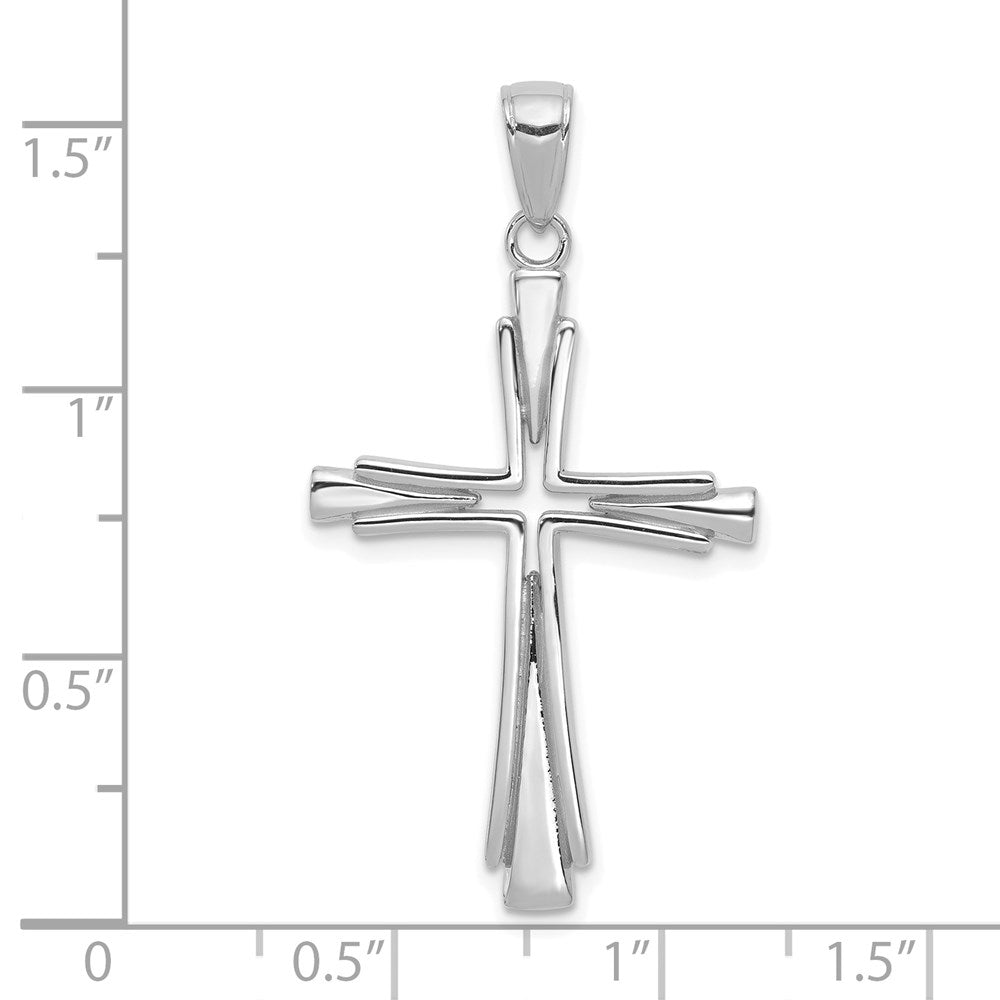 14k White Gold 21.5 mm Polished Solid Cross Pendant (2.36 grams)
