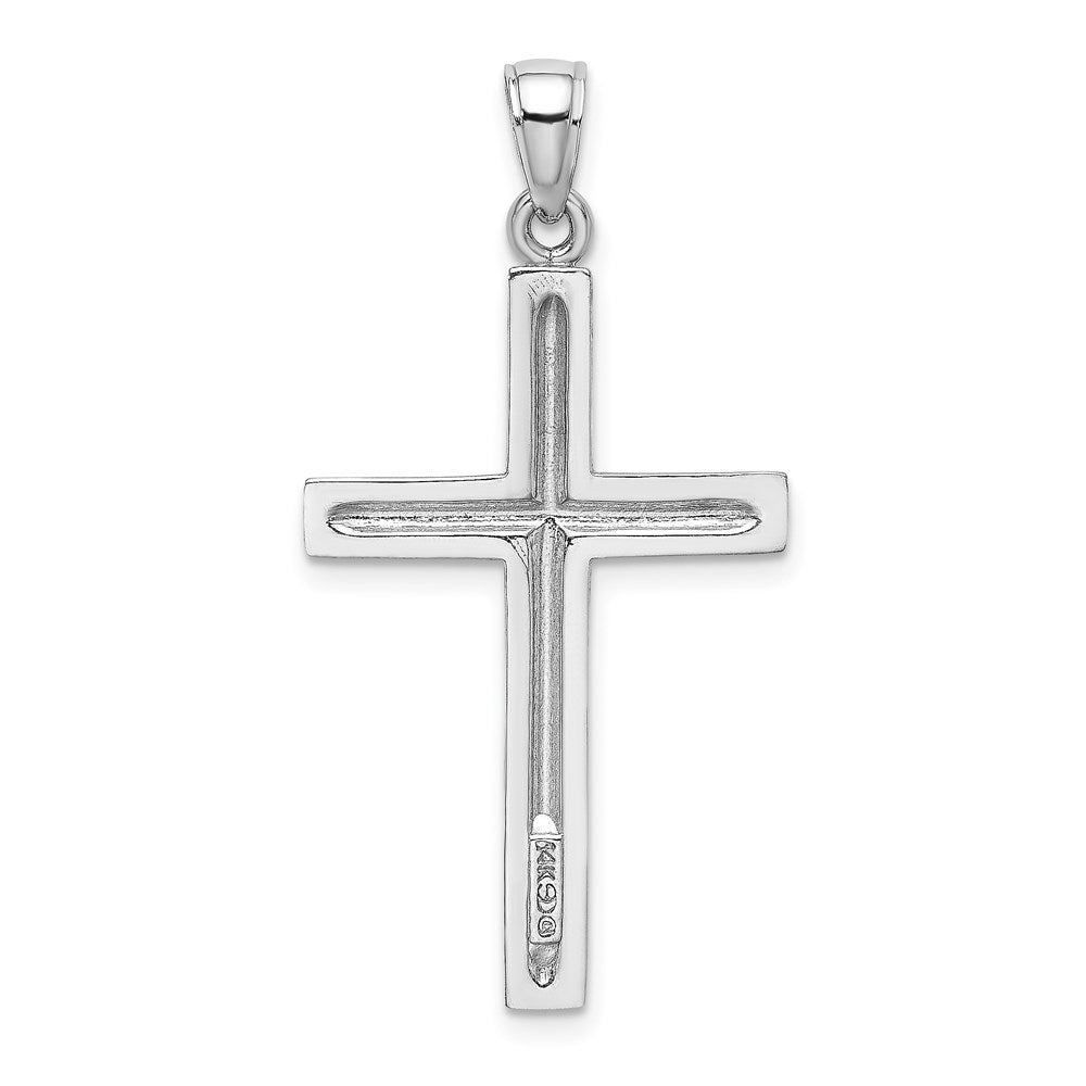14k White Gold 18 mm Polished Cross Pendant (2.45 grams)