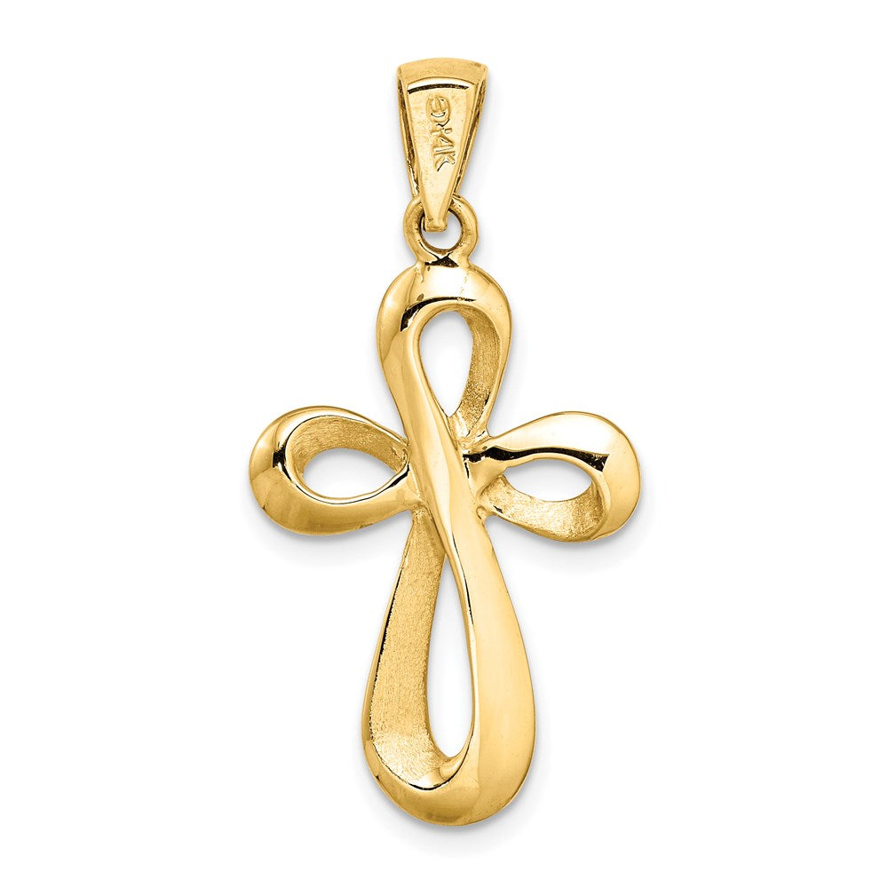 14k Yellow Gold 17.6 mm Polished Cross Charm (2.68 grams)