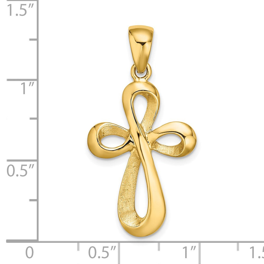14k Yellow Gold 17.6 mm Polished Cross Charm (2.68 grams)