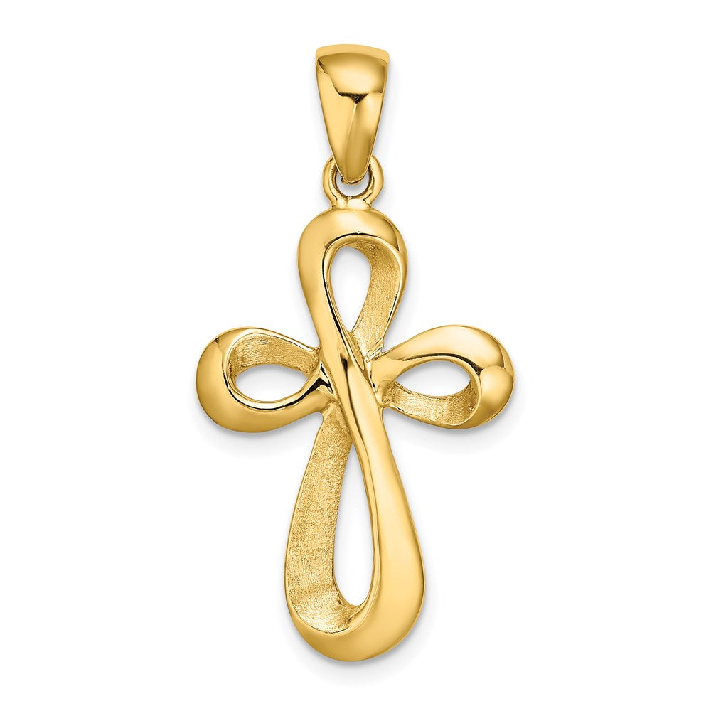 14k Yellow Gold 17.6 mm Polished Cross Charm (2.68 grams)