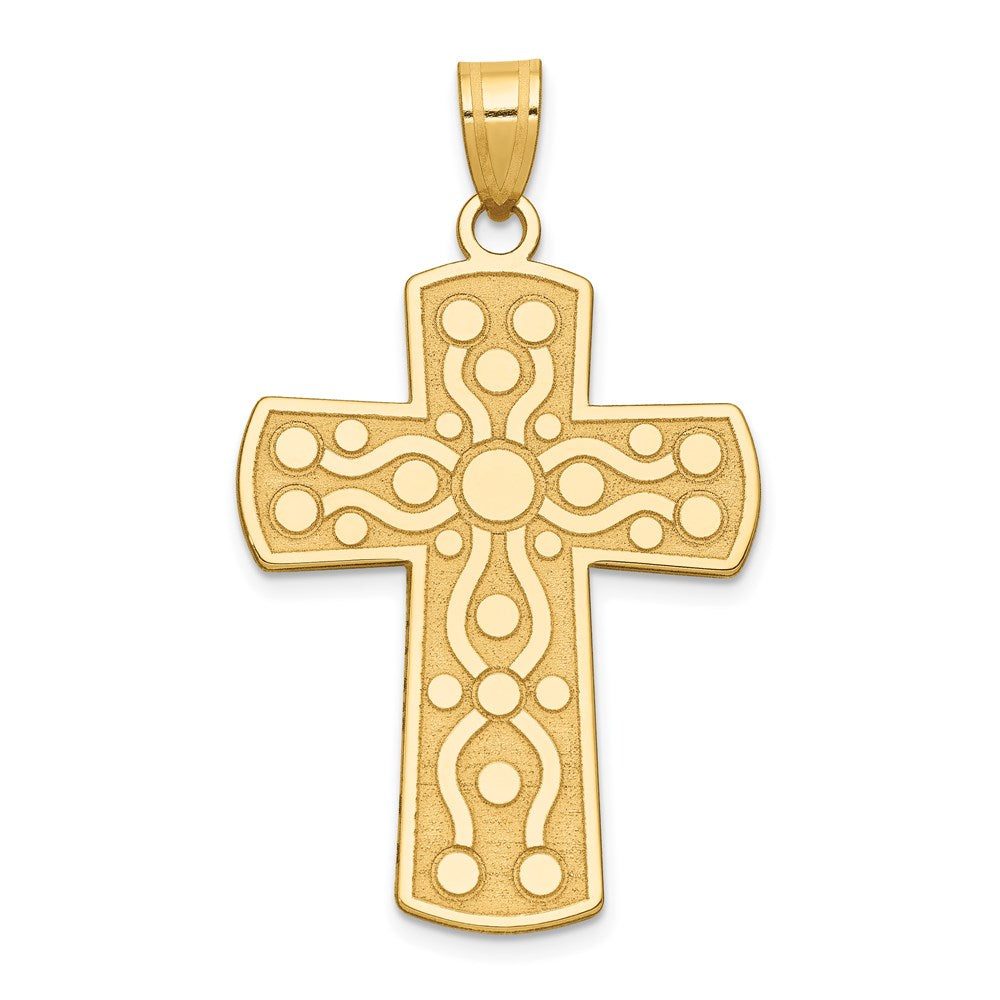 14k Yellow Gold 25 mm Cross Pendant w/Serenity Prayer on Back (3.8 grams)