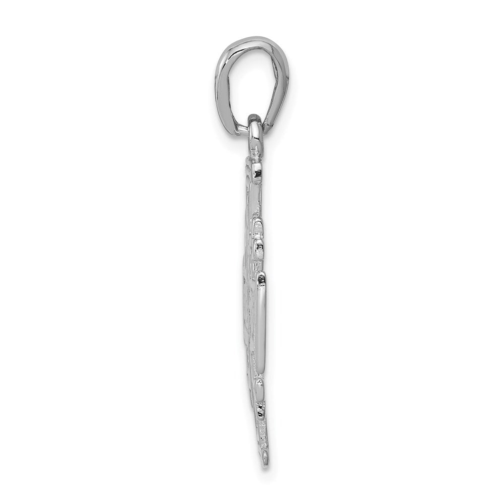 14k White Gold 23 mm Jerusalem Cross Pendant (2.03 grams)