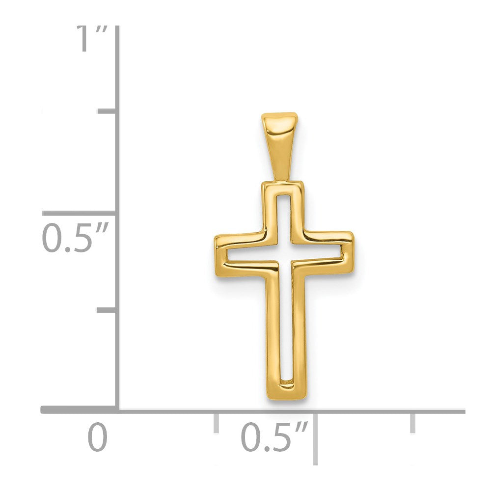 14k Yellow Gold 10 mm Cross Charm (0.64 grams)