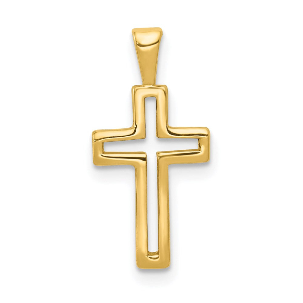 14k Yellow Gold 10 mm Cross Charm (0.64 grams)