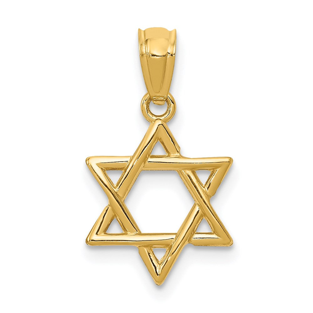 14k Yellow Gold 12 mm Polished Star of David Pendant (0.78 grams)