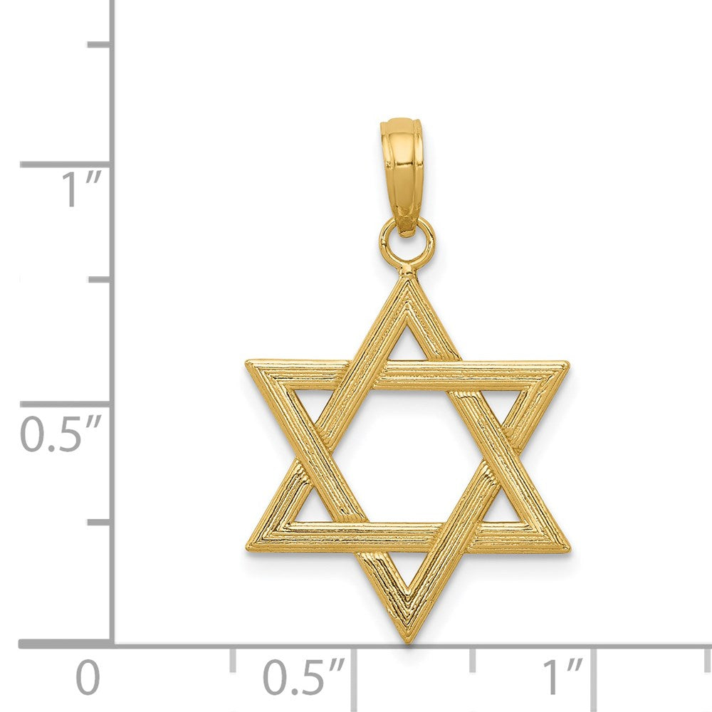 14k Yellow Gold 13 mm Polished Star of David Pendant (1.41 grams)