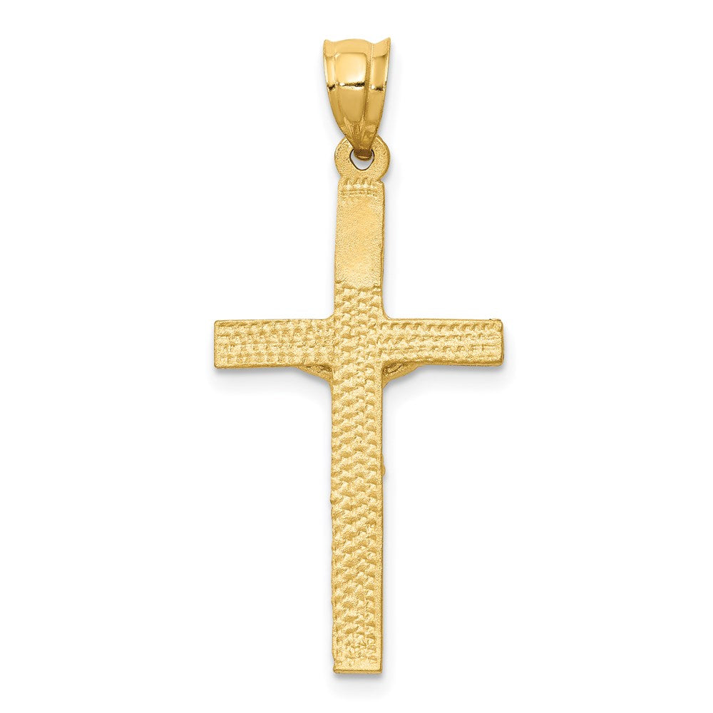 14k Yellow Gold 17 mm Jesus Crucifix Pendant