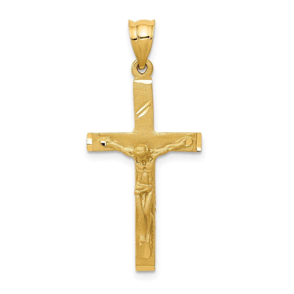 14k Yellow Gold 17 mm Jesus Crucifix Pendant