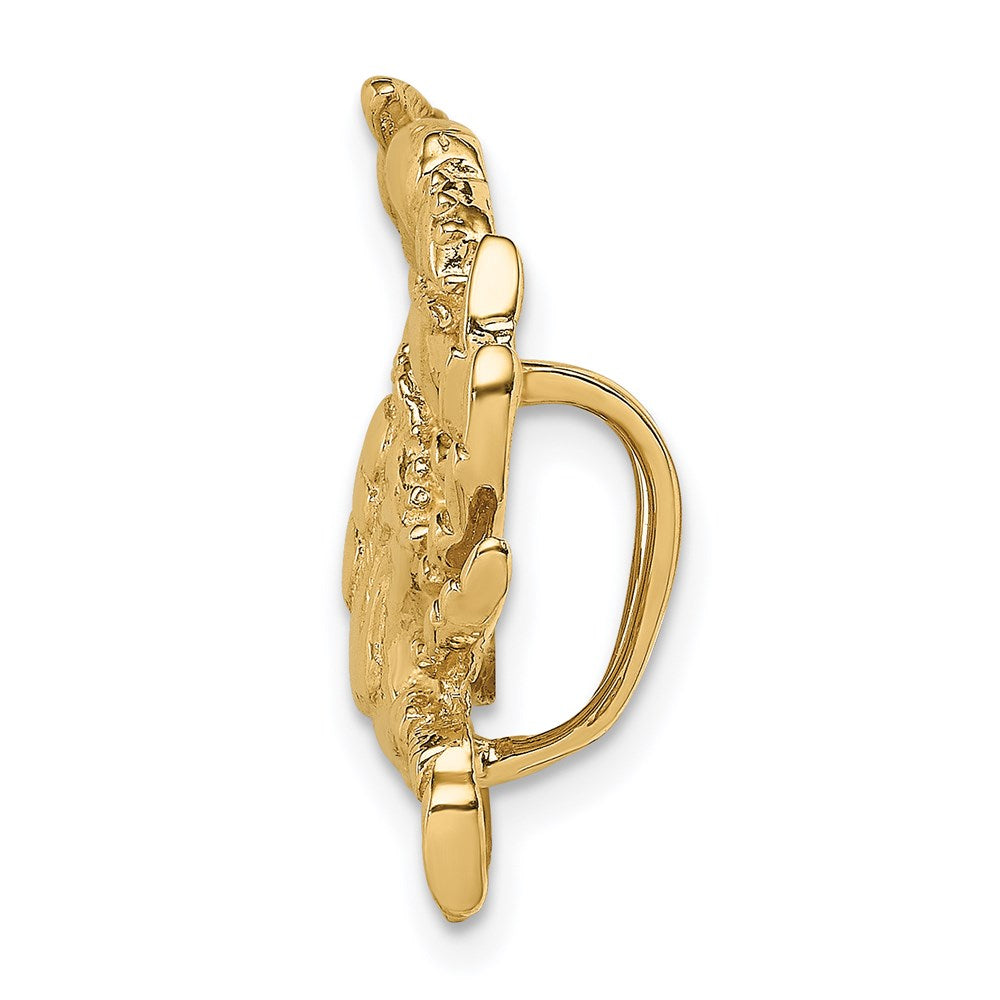 14k Yellow Gold 33 mm Blue Crab Slide (5.86 grams)