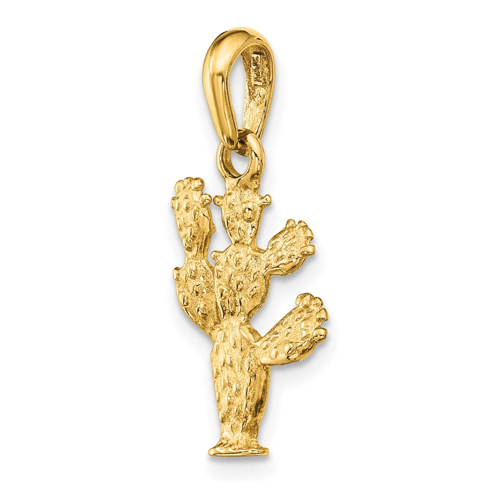 14k Yellow Gold 14.25 mm 3-D Cactus Pendant (1.68 grams)