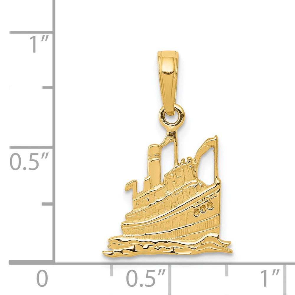 14k Yellow Gold 14 mm Cruise Ship Pendant (1.03 grams)