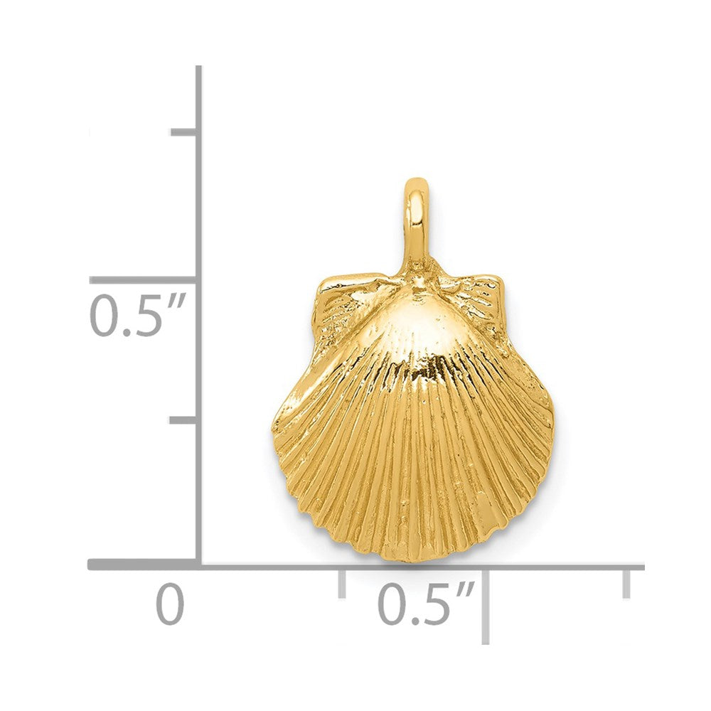 14k Yellow Gold 12 mm Seashell Pendant (1.24 grams)