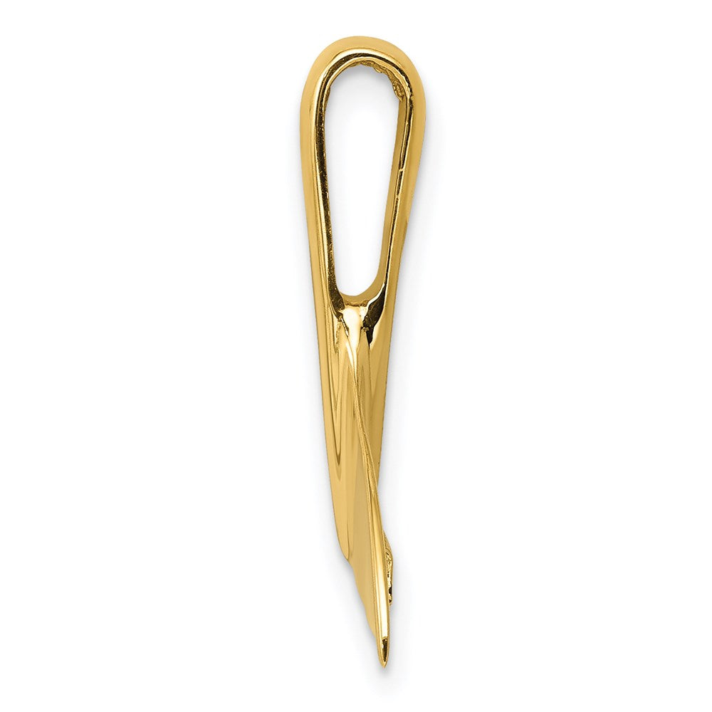 14k Yellow Gold 23 mm Whale Tail Chain Slide (1.42 grams)