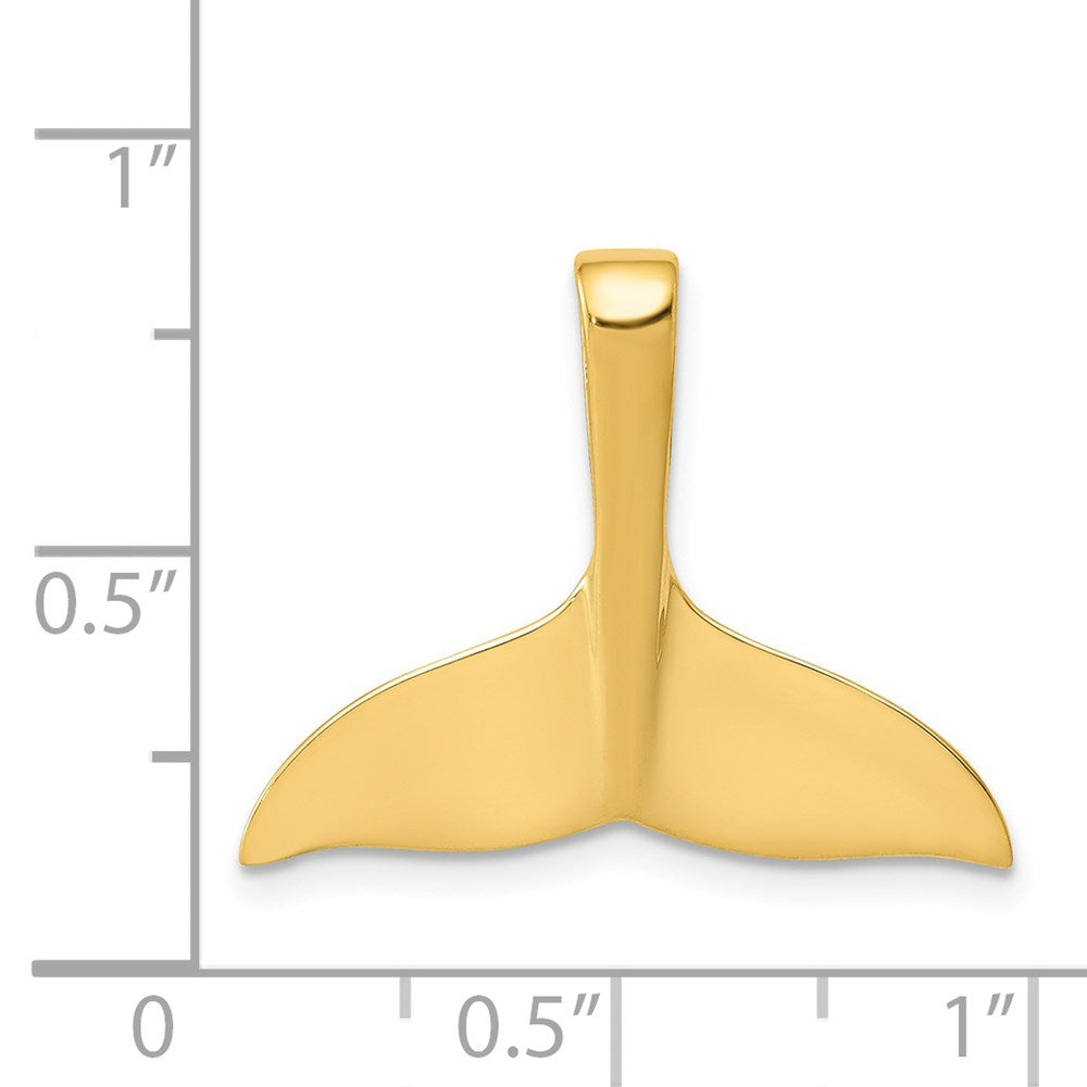 14k Yellow Gold 23 mm Whale Tail Chain Slide (1.42 grams)