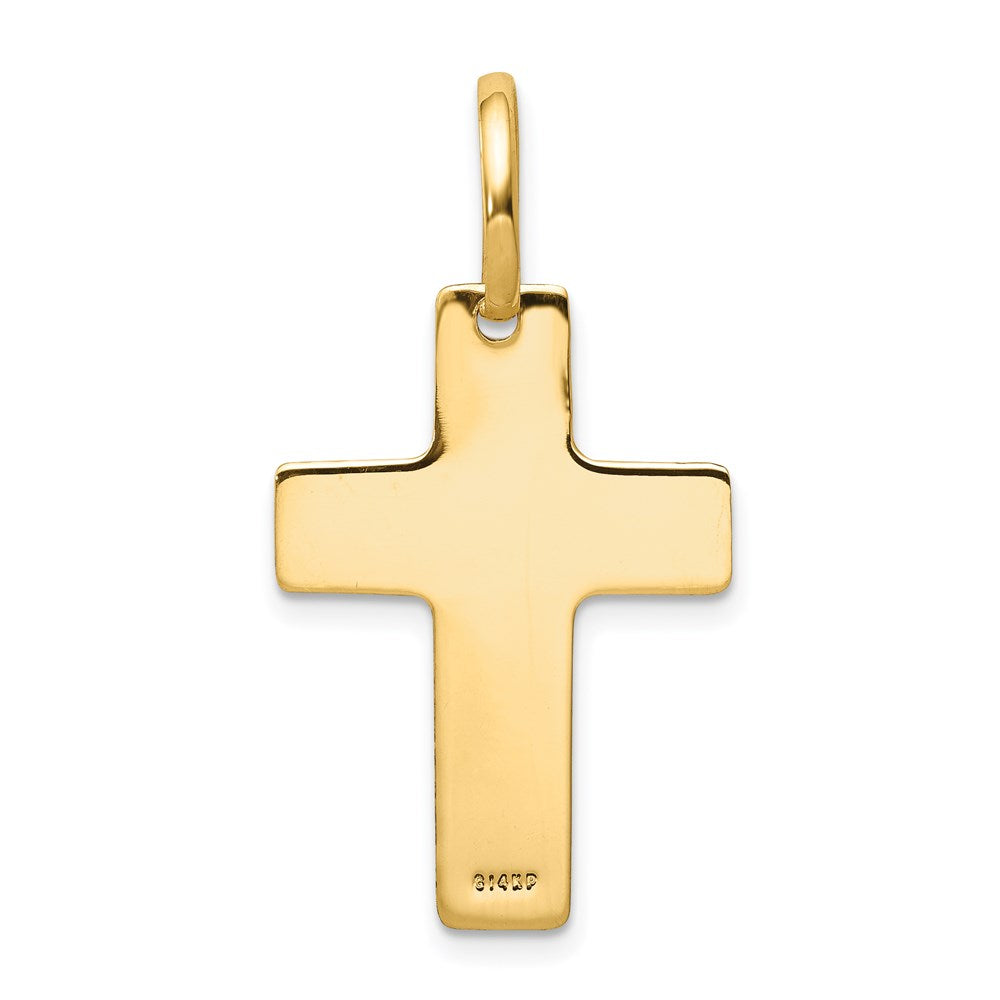 14k Yellow Gold 17 mm Polished Cross Charm (1.47 grams)