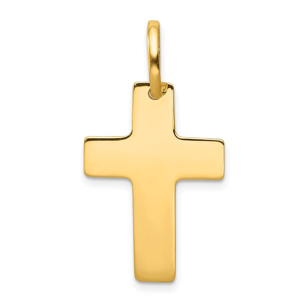 14k Yellow Gold 17 mm Polished Cross Charm (1.47 grams)