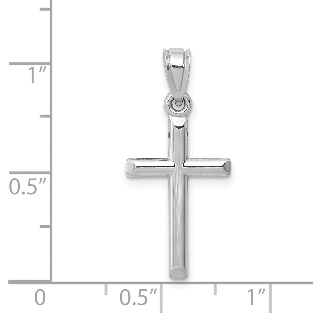 14k White Gold 13 mm Hollow Cross Pendant (0.48 grams)