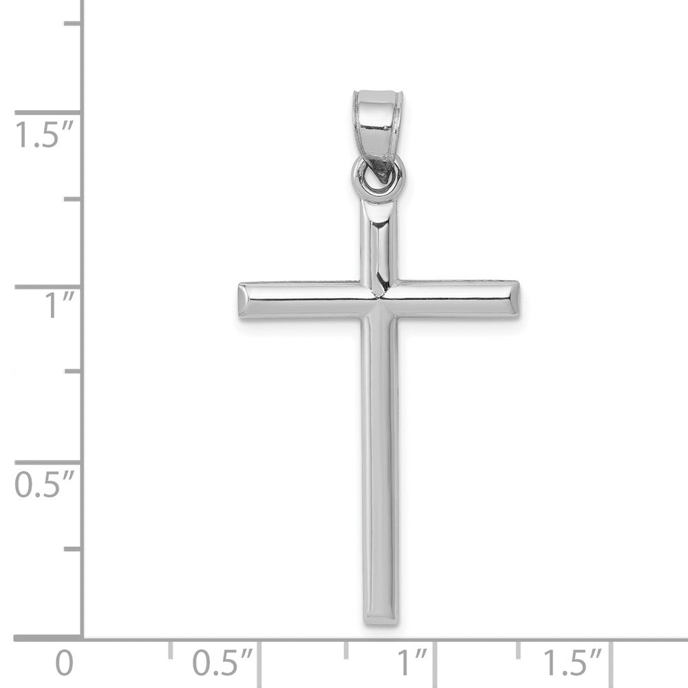 14k White Gold 20 mm Hollow Cross Pendant (0.92 grams)