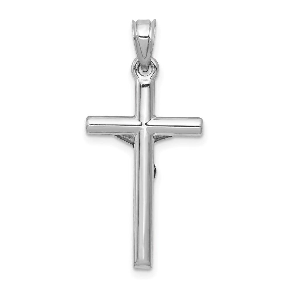 14k White Gold 15 mm Jesus Crucifix Pendant (0.76 grams)