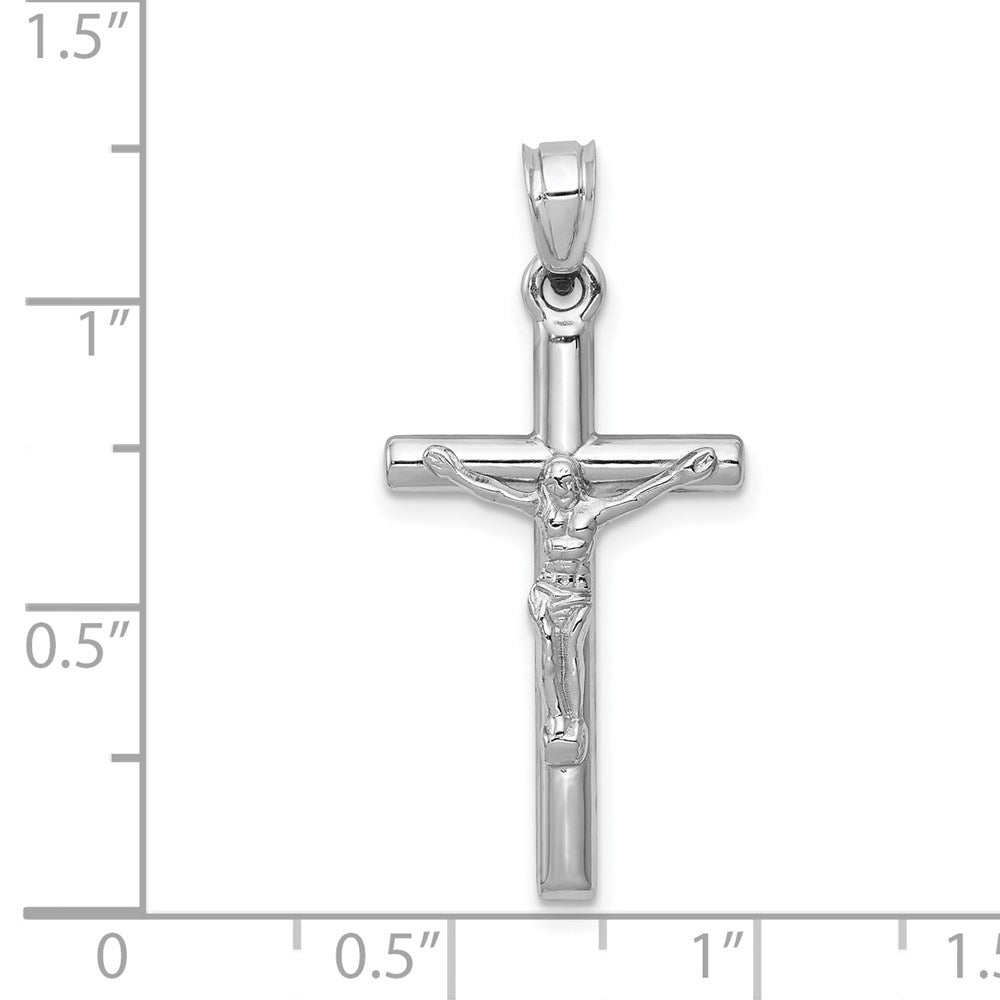 14k White Gold 15 mm Jesus Crucifix Pendant (0.76 grams)