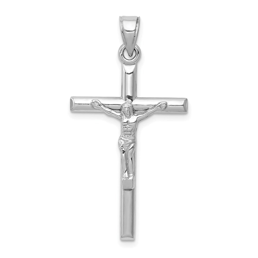 14k White Gold 20 mm Jesus Crucifix Pendant