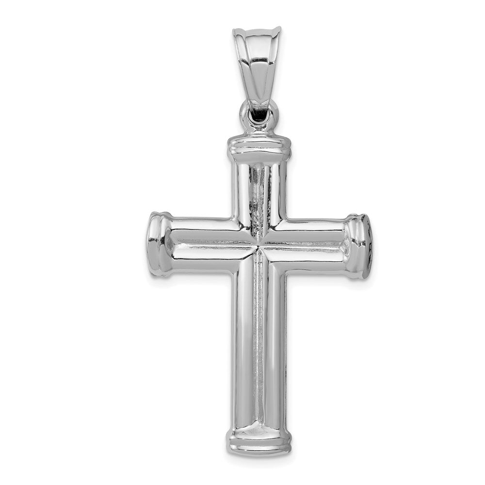 14k White Gold 25 mm Reversible Jesus Crucifix Pendant (2.58 grams)