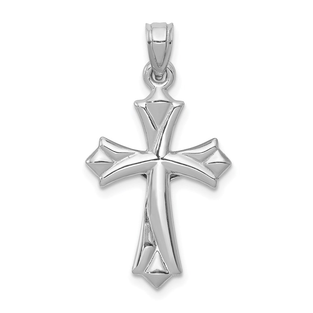 14k White Gold 16 mm Reversible Jesus Crucifix Pendant (0.82 grams)