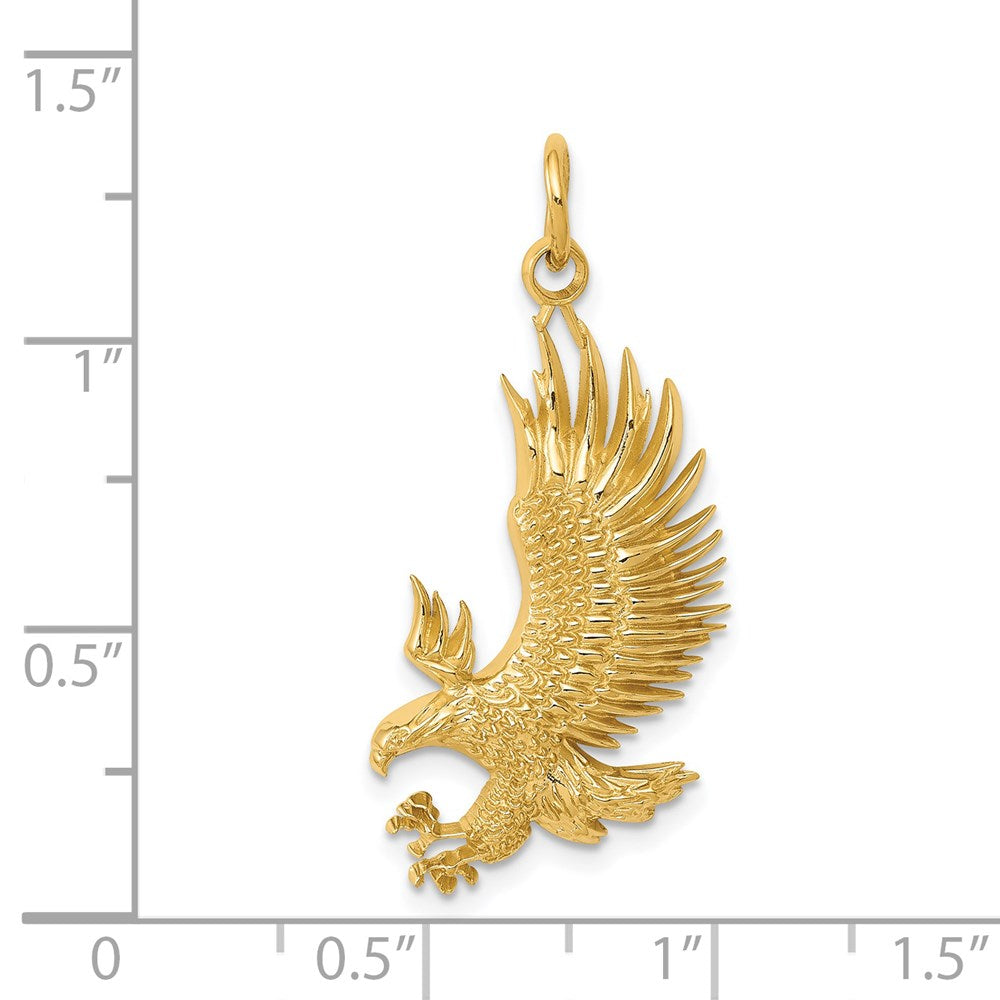 14k Yellow Gold 15 mm Bald Eagle Charm (1.83 grams)