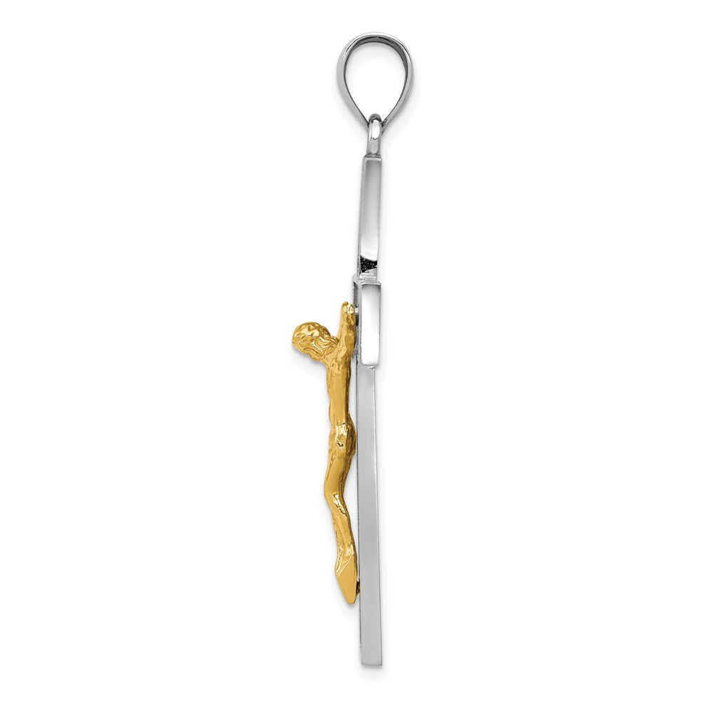 14k Two-tone 27 mm Jesus Crucifix Pendant (6.16 grams)