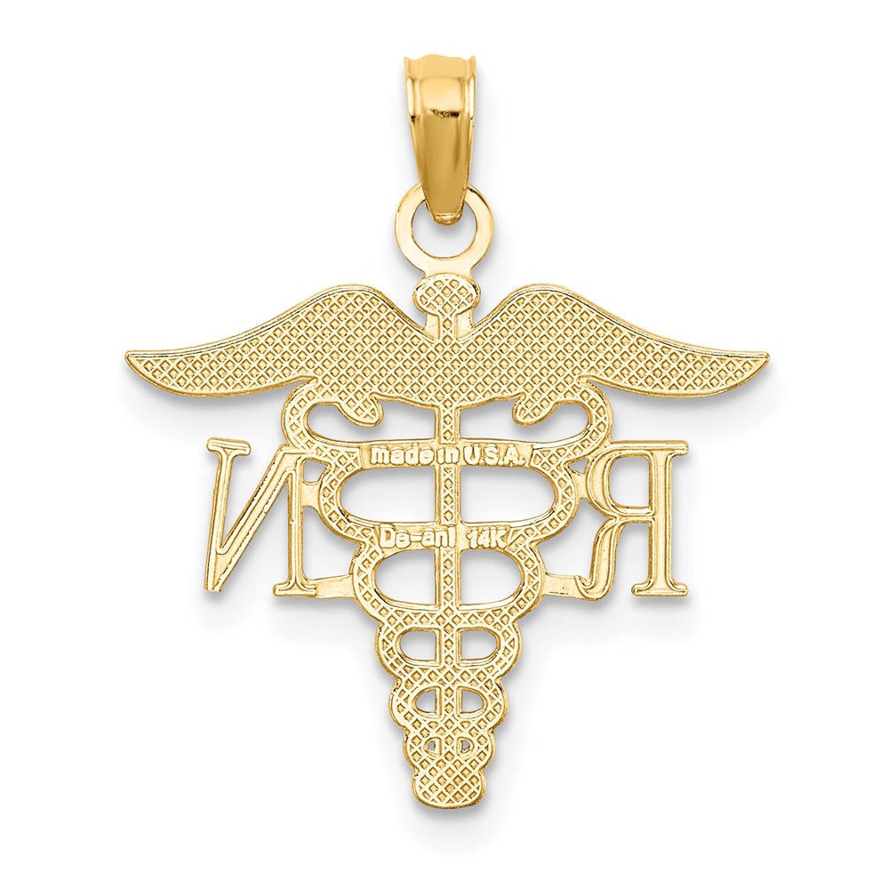 14k Yellow Gold 19.58 mm RN Caduceus Charm (0.93 grams)