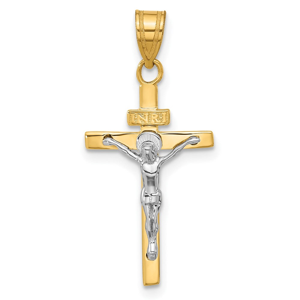 14k Two-tone 14 mm Two-tone INRI Jesus Crucifix Pendant