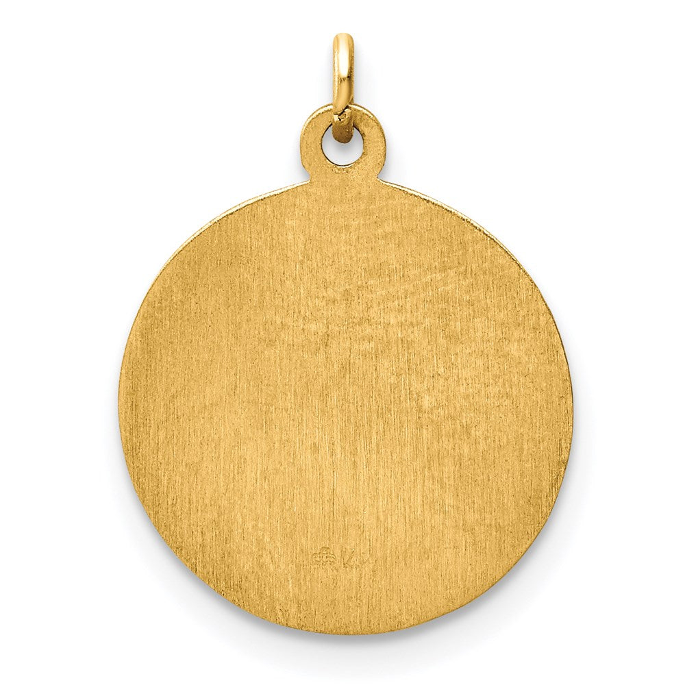 14k Yellow Gold 15 mm Our Lady of Sorrows Medal Charm (1.04 grams)