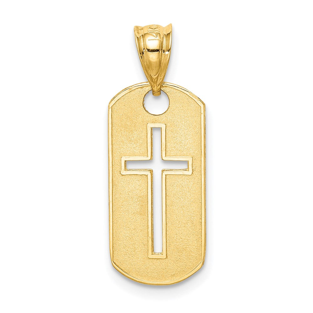 14k Yellow Gold 10 mm Polished Cross Cut-out Pendant (1.09 grams)